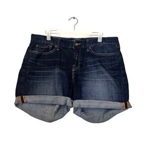 Lucky Brand Mid Rise Double Rolled Cuff Abbey Denim Shorts Dark Wash Size 14/32